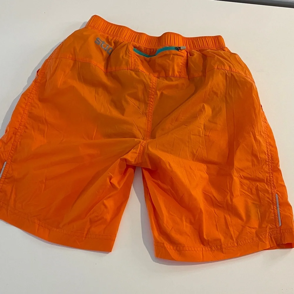 ❤️ Stio Bright Orange Nylon Brief Lined Shorts 7” Inseam Size Medium
